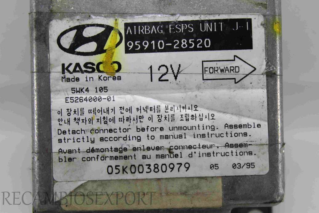 Centralita de airbag Hyundai Elantra 9591028520 95910-28520 Siemens 5WK4105 5WK4 105 E526400001 E5264000-01 - foto 2
