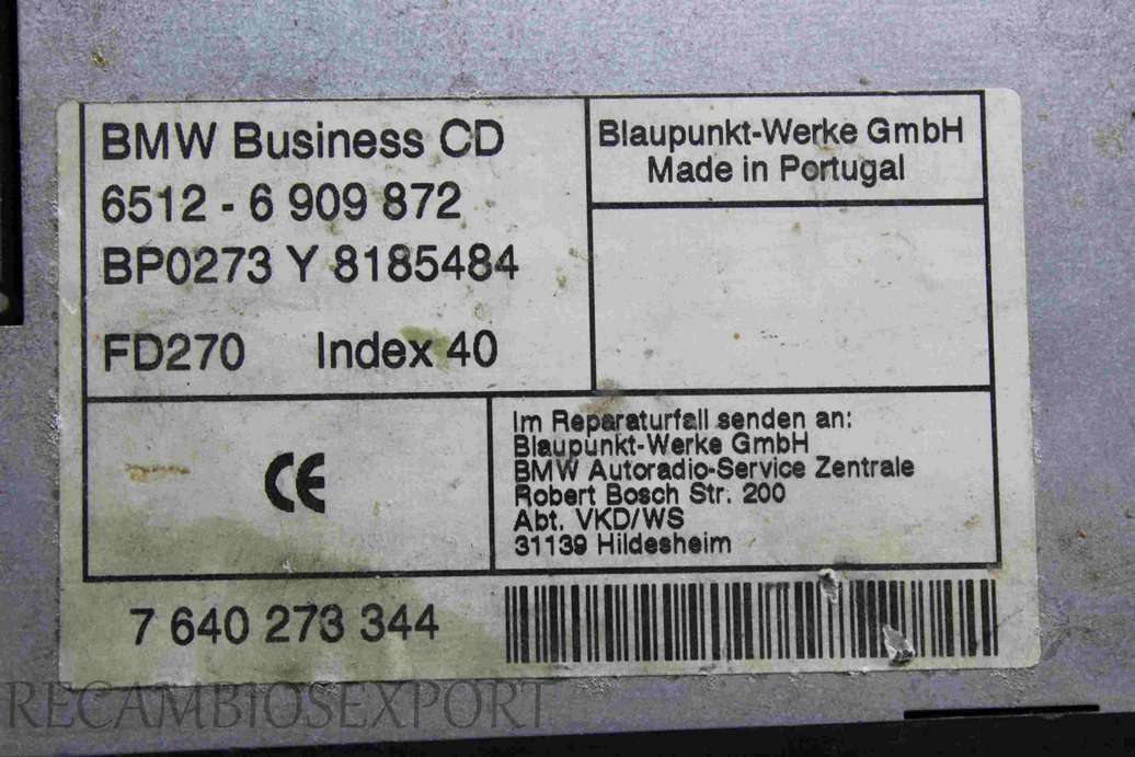 Autoradio CD BMW E39 65126909872 6512-6 909 872 BP0273Y8185484 BP0273 Y 8185484 7640273344 7 640 273 344 - foto 3