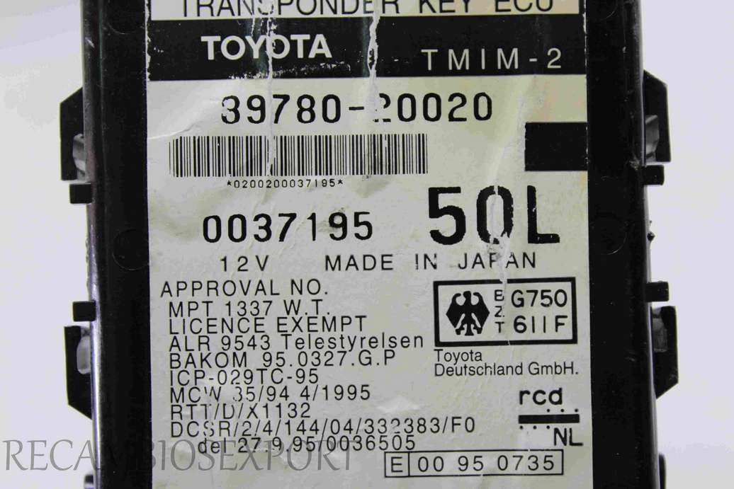 Transpondedor del llave Toyota Carina E 8978020020 89780-20020 - foto 2