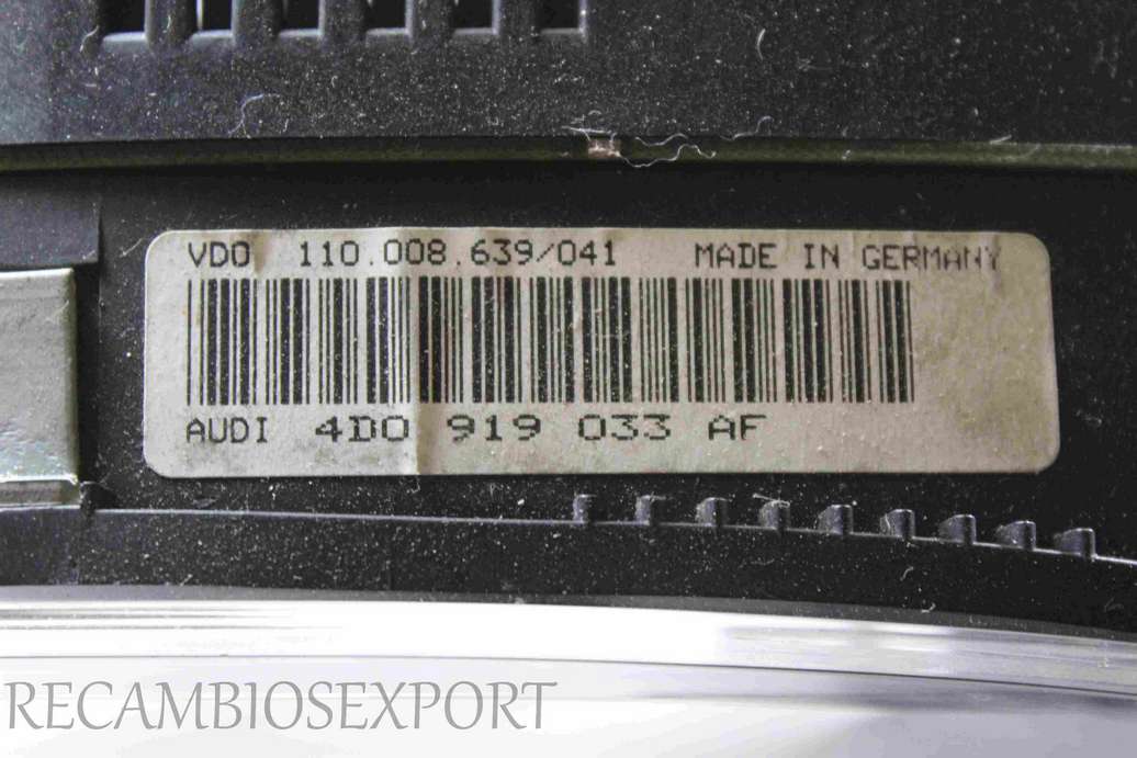 Cuadro de instrumentos Audi S8 D2 4D0919033AF 4D0 919 033 AF VDO 110008639041 110.008.639/041 - foto 3