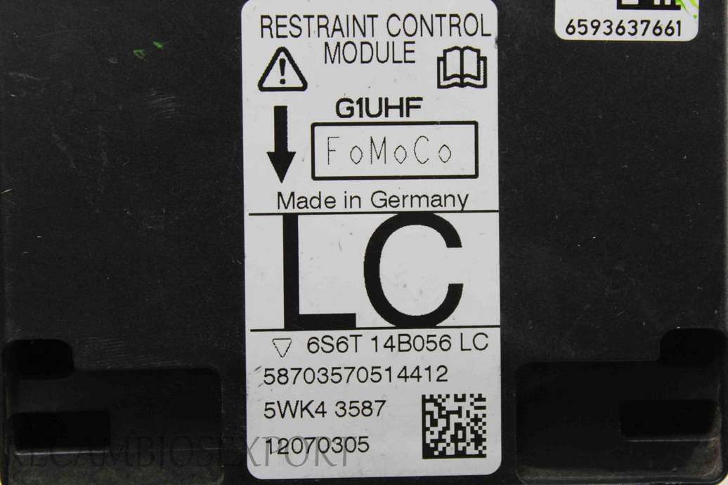 Centralita de airbag Ford Fiesta 6S6T14B056LC 6S6T 14B056 LC Siemens 5WK43587 - foto 2