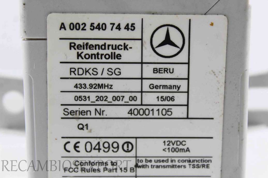Centralita de control de presión Mercedes W215 W220 W230 A0025407445 A 002 540 74 45 - foto 2