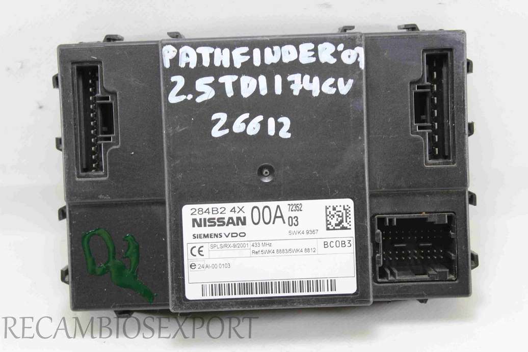 Módulo de control Nissan Navara Pathfinder 284B24X00A 284B2 4X 00A Siemens 5WK49367 5WK4 9367 - foto 1