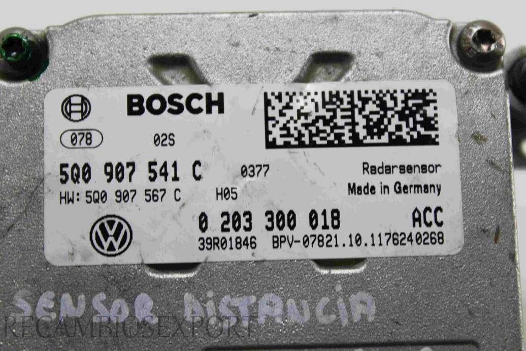 Sensor de distancia de radar Audi A3 VW Golf 5Q0907541C 5Q0 907 541 C Bosch 0203300018 0 203 300 018 202YK08560751 - foto 2