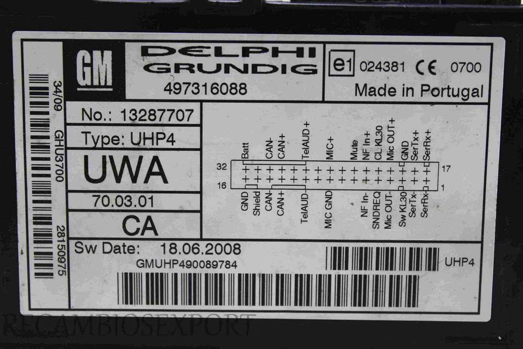 Centralita Bluetooth Opel Zafira B Astra GM - foto 2