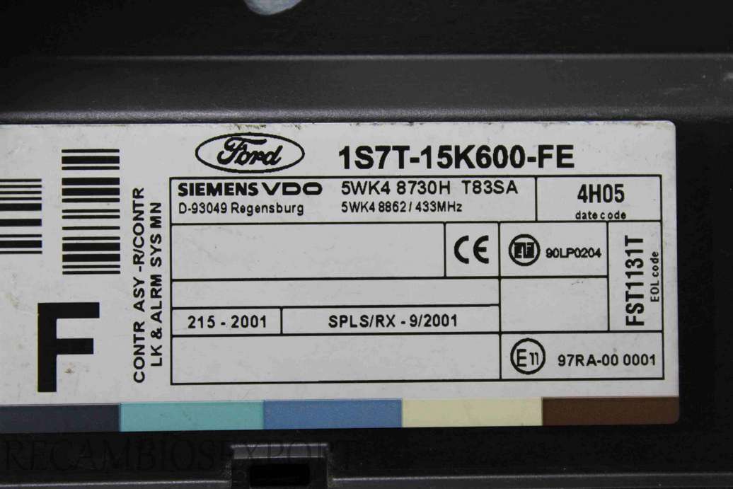 Centralita confort Ford Focus 1S7T15K600FE 1S7T-15K600-FE Siemens 5WK48730H 5WK4 8730H 5WK48862 5WK4 8862 - foto 2