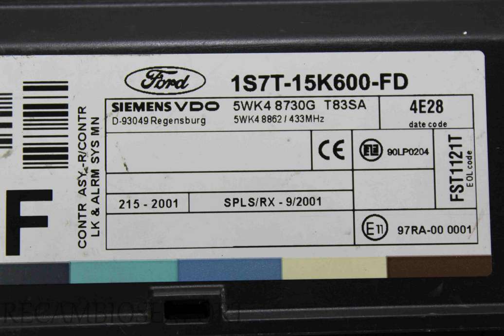 Centralita confort Ford Focus 1S7T15K600FD 1S7T-15K600-FD 5WK48730G 5WK4 8730G 5WK48862 - foto 2