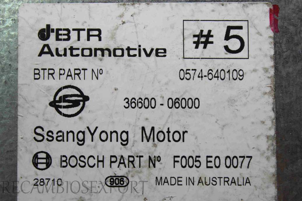 Centralita cambio SsangYong Rexton 3660006000 36600-06000 Bosch F005E00077 F005 E0 0077 0574640109 0574-640109 - foto 2