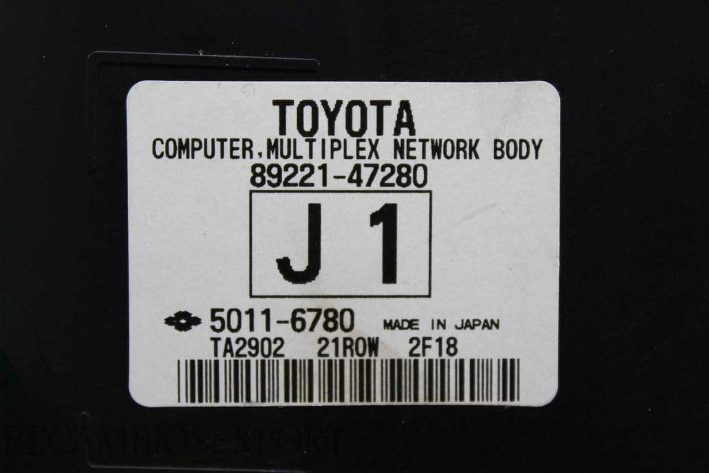 Centralita de control Toyota Prius 8922147280 89221-47280 50116780 5011-6780 J1 Multiplex Network - foto 2