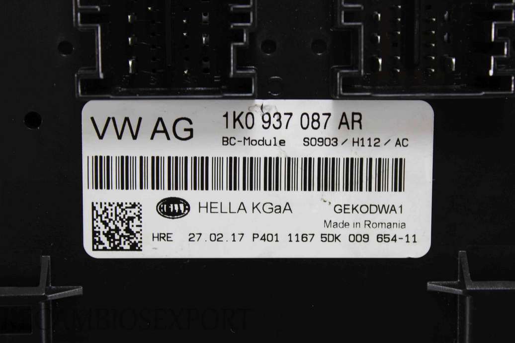 Centralita de confort Skoda Yeti 1K0937087AR 1K0 937 087 AR Hella 5DK00965411 5DK 009 654-11 - foto 2
