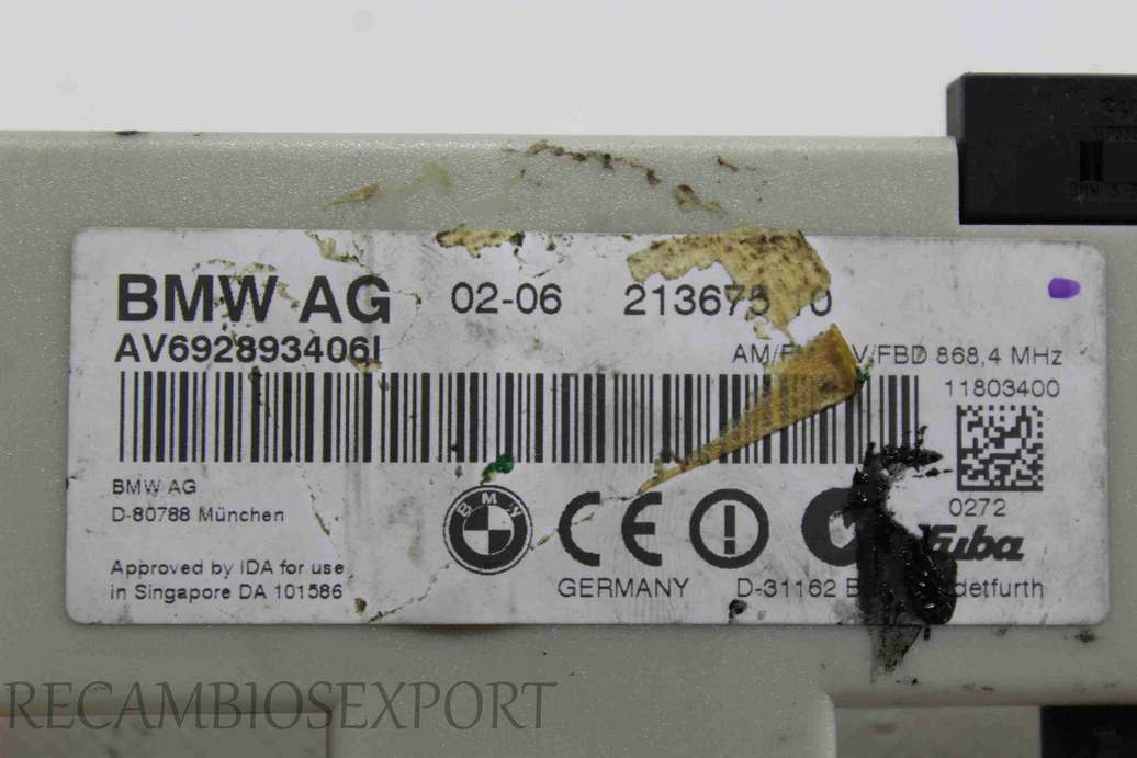 Amplificador de antena BMW E90 AV6928934061 AV692893406I - foto 2