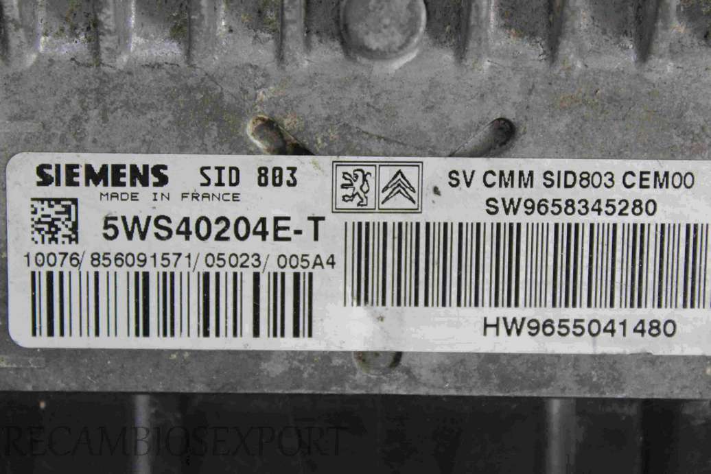 Centralita del motor Peugeot 407 HW9655041480 SW9658345280 Siemens 5WS40204ET 5WS40204E-T SID 803 - foto 2