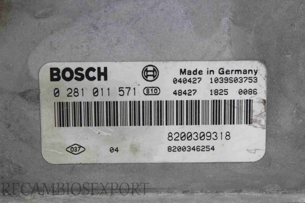 Centralita del motor Renault Laguna 8200309318 8200346254 Bosch 0281011571 0 281 011 571 - foto 2
