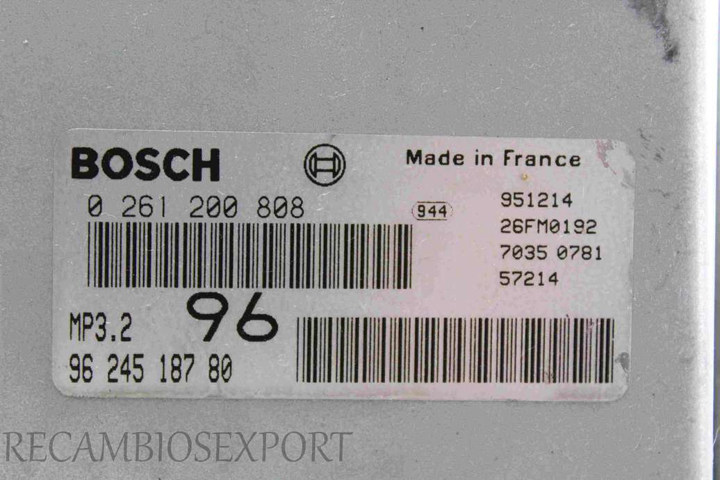 Centralita del motor PSA 9624518780 96 245 187 80 Bosch 0261200808 0 261 200 808 - foto 2