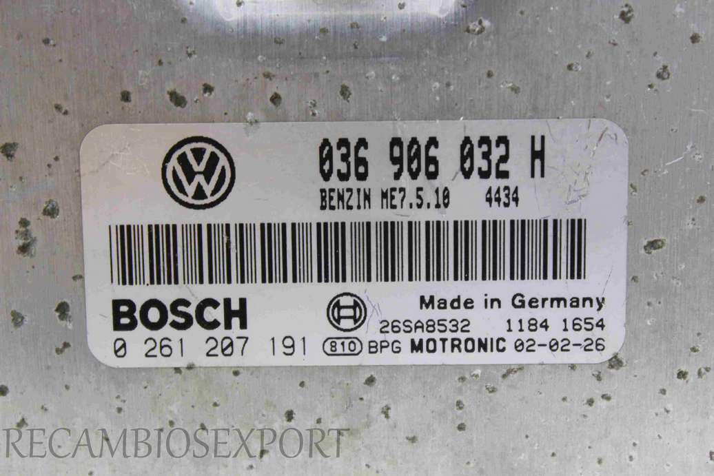 Centralita del motor Seat Leon 036906032H 036 906 032 H Bosch 0261207191 0 261 207 191 - foto 2