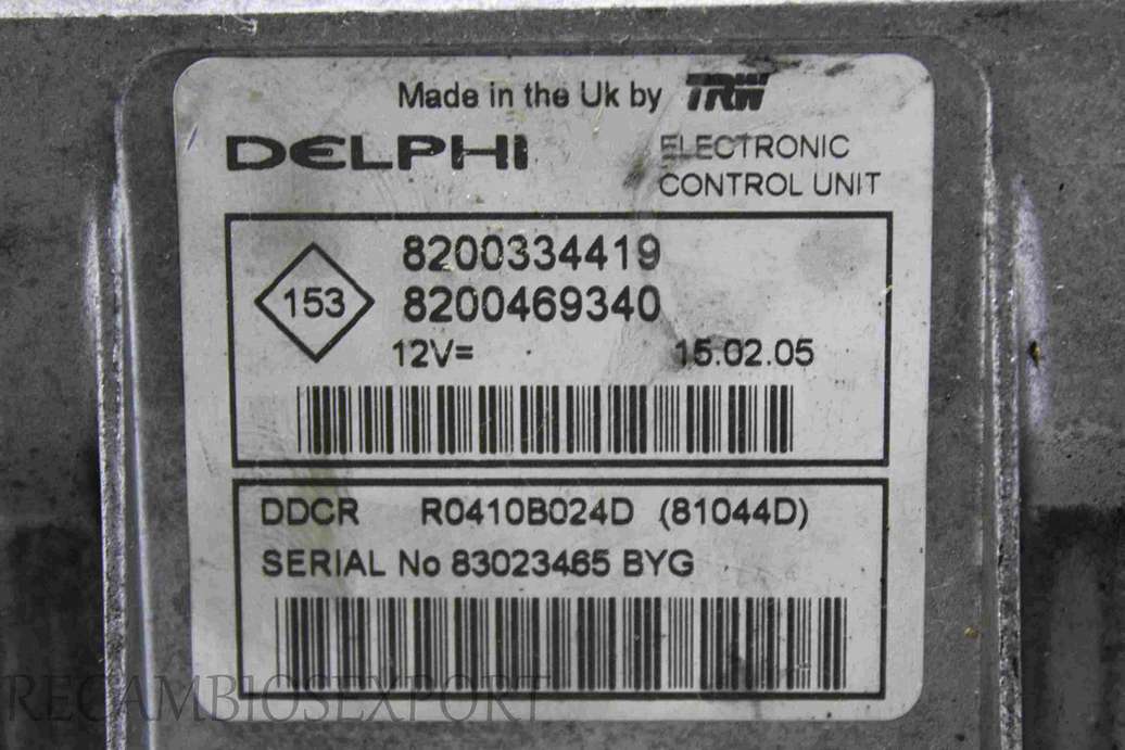 Centralita del motor Renault Megane 8200334419 8200469340 R0410B024D - foto 2