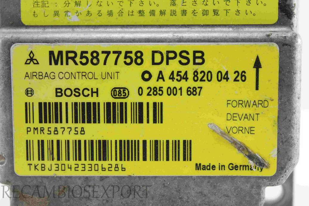 Centralita de airbag Smart For Four A4548200426 A 454 820 04 26 Bosch 0285001687 0 285 001 687 MR587758 DPSB - foto 2