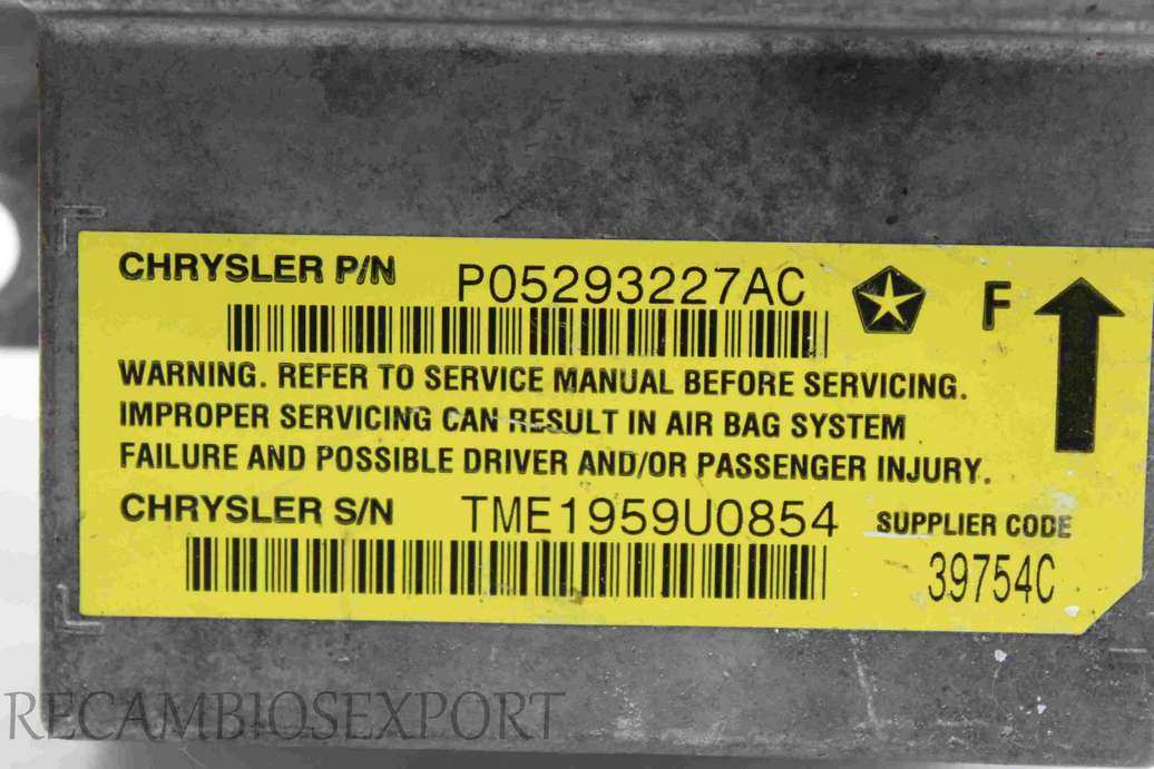 Centralita de airbag Chrysler Neon P05293227AC TME1959U0854 TME 1959U0854 - foto 2