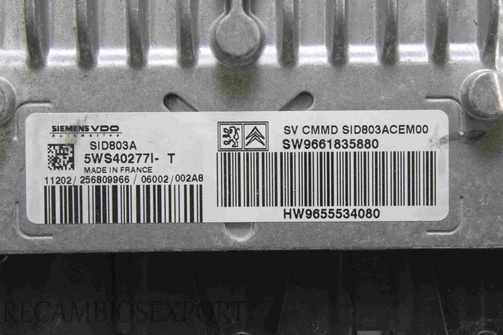 Centralita del motor Peugeot 307 Citroen C4 SW9661835880 SW 9661835880 HW9655534080 HW 9655534080 Siemens VDO 5WS402771-T 5WS40277I-T SID803A SID803ACEM00 - foto 2
