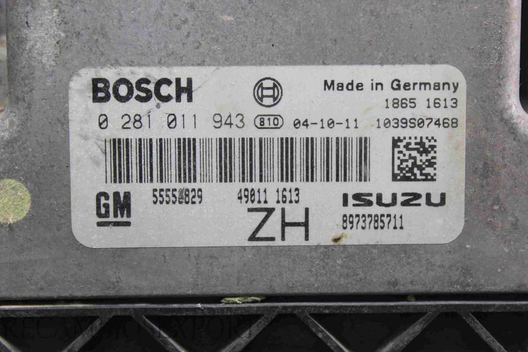 Centralita del motor  Opel Astra H  Bosch 0281014943 0 281 011 943  GM 55556829 Isuzu 8973785711 - foto 2
