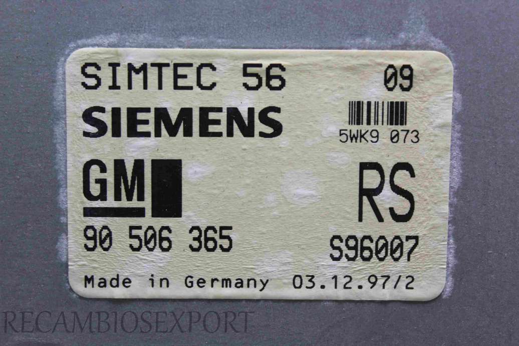 Centralita del motor Opel Vectra B 90506365 90 506 365 Siemens 5WK9073  5WK9 073 - foto 2