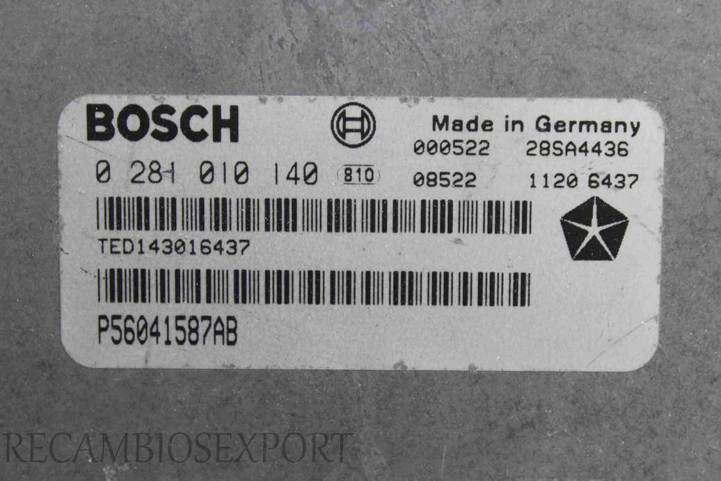 Centralita del motor Jeep Grand Cherokee P56041587AB Bosch 0281010140  0 281 010 140 - foto 2