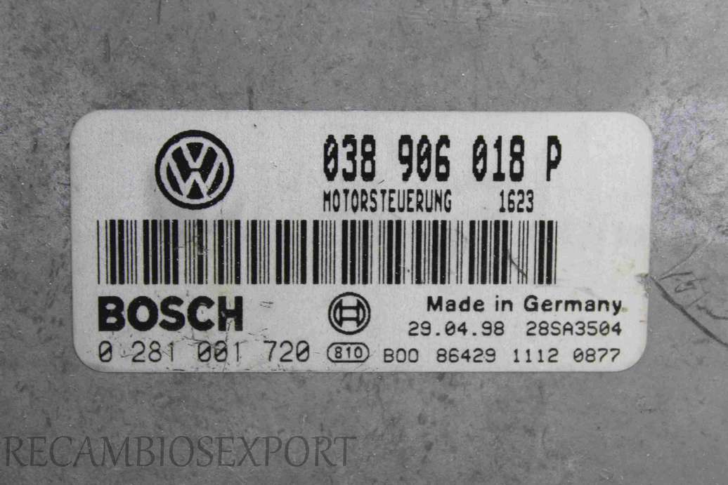 Centralita del motor VW Passat B5 038906018P 038 906 018 P Bosch 0281001720 0 281 001 720 - foto 2