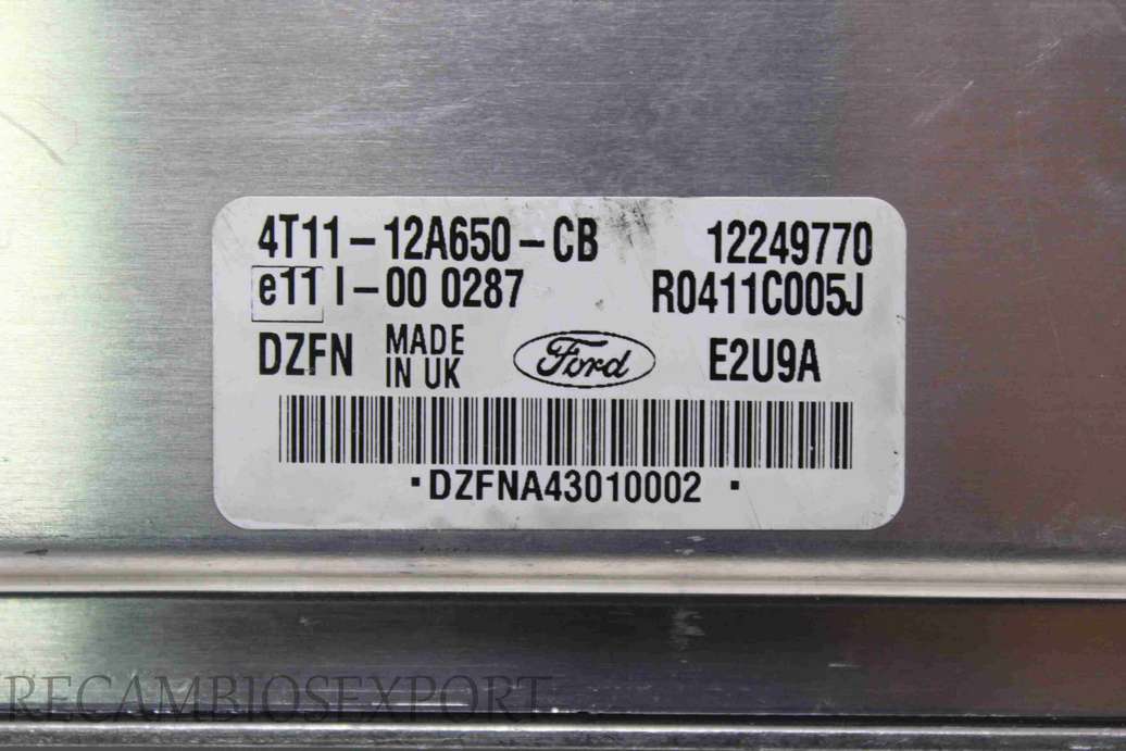 Centralita del motor Ford Transit Connect 4T1112A650CB 4T11-12A650-CB R0411C005J 12249770 - foto 2