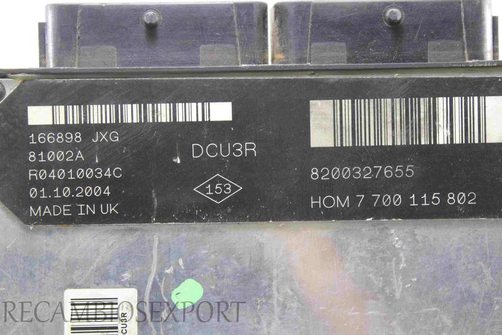 Centralita del motor de Renault Kangoo 8200327655  HOM7700115802 HOM 7 700 115 802  R04010034C LUCAS - foto 2