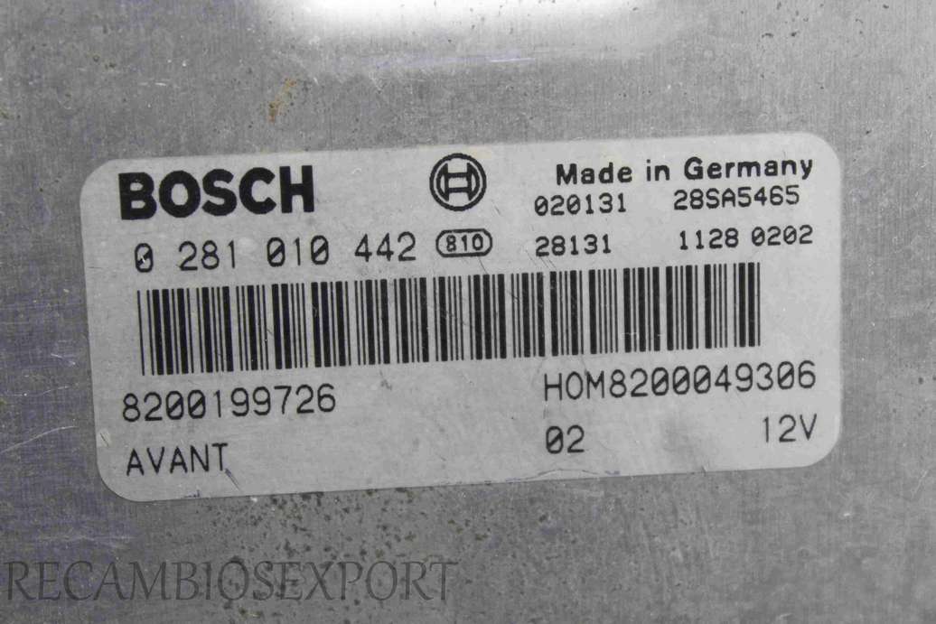 Centralita del motor Renault Megane Scenic 8200199726 HOM8200049306 8200049306 BOSCH 0281010442 0 281 010 442 28SA5465 - foto 2