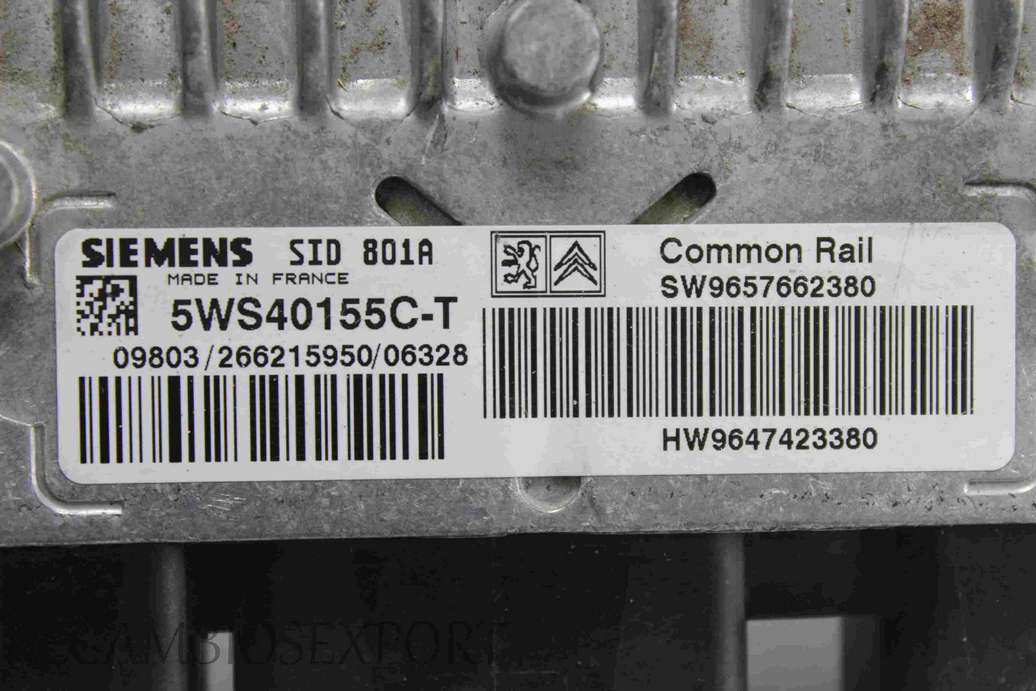 Centralita del motor Peugeot Partner Citroen Berlingo SW9657662380 9657662380 HW9647423380 HW 9647423380 Siemens 5WS40155C-T - foto 2