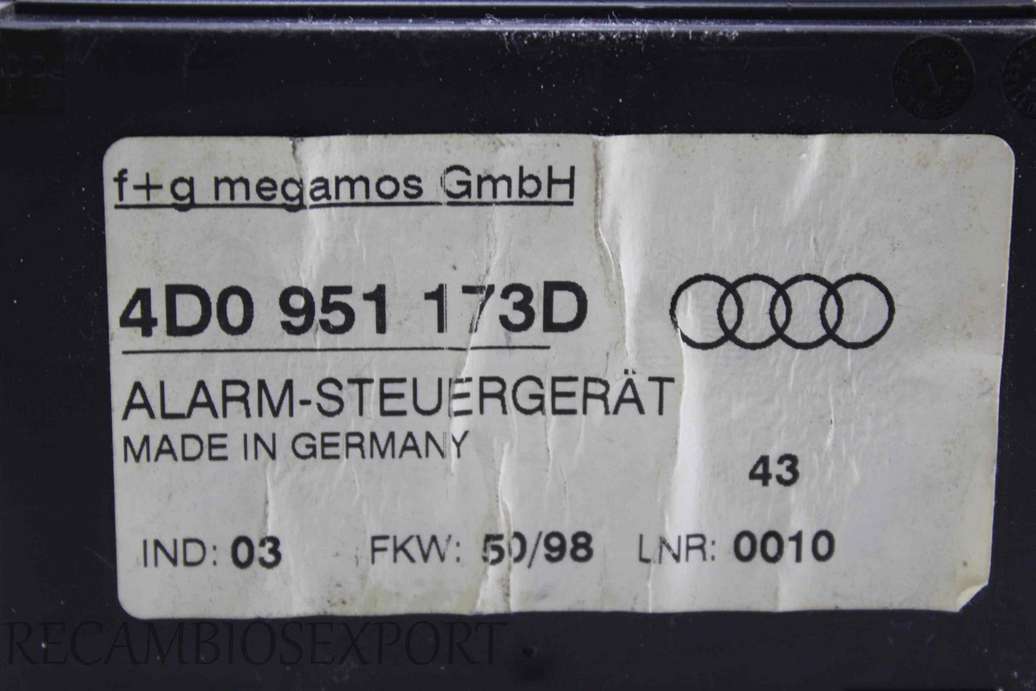 Modulo de control de alarma Audi A6 A8 4D0951173D 4D0 951 173D - foto 2