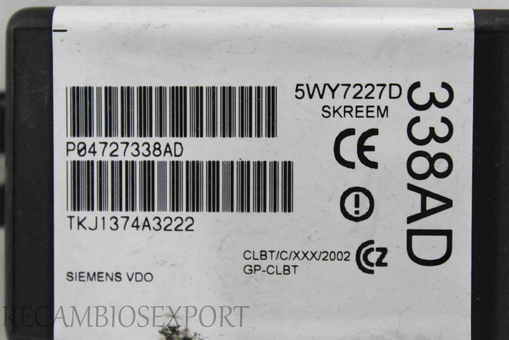 Llave de encendido Chrysler Voyager 5WY7227D P04727338AD - foto 2