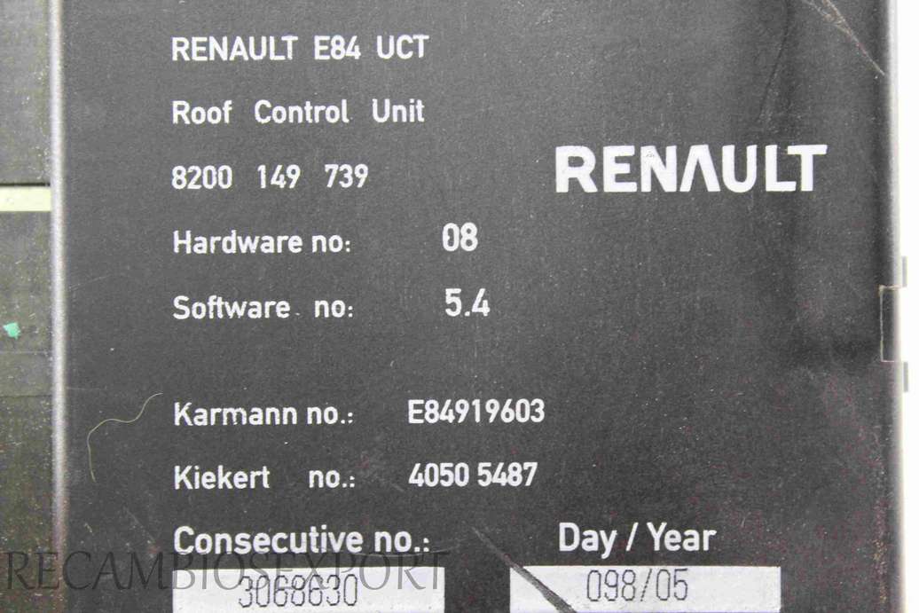 Modulo control de techo Renault Megane 8200149739 8200 149 739 E84919603 40505487 - foto 2