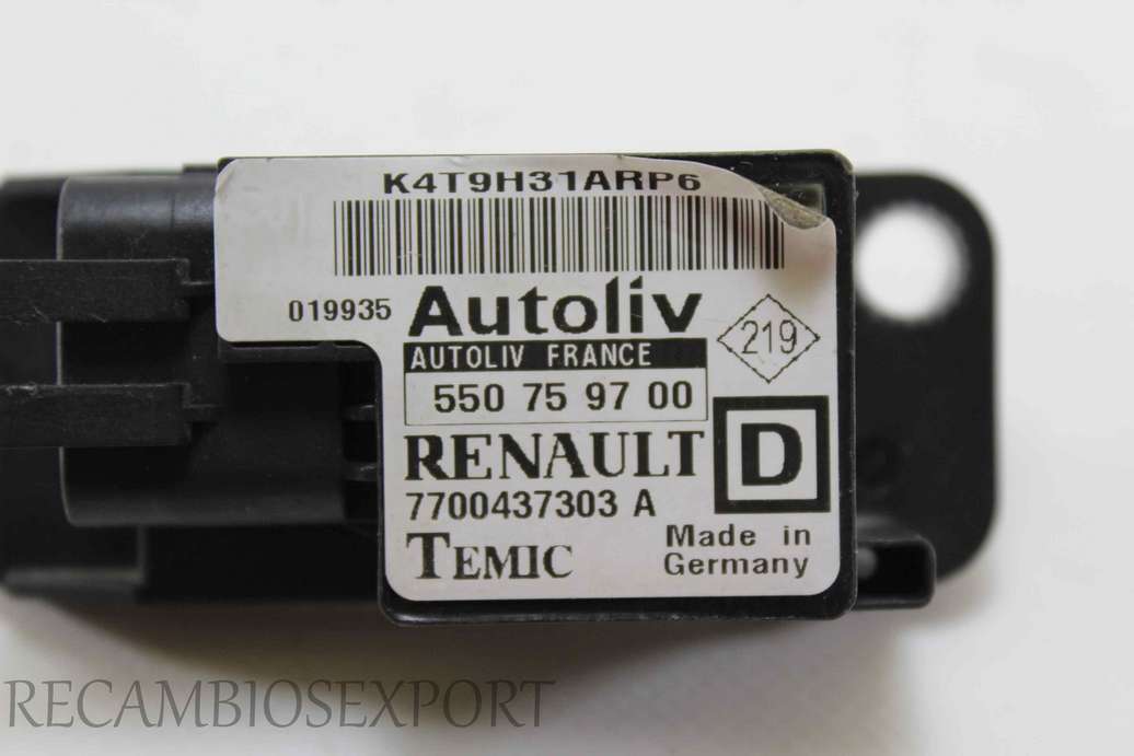 Sensor de airbag Renault Megane 7700437303A 7700437303 A D Autoliv 550759700 550 75 97 00 Temic - foto 2