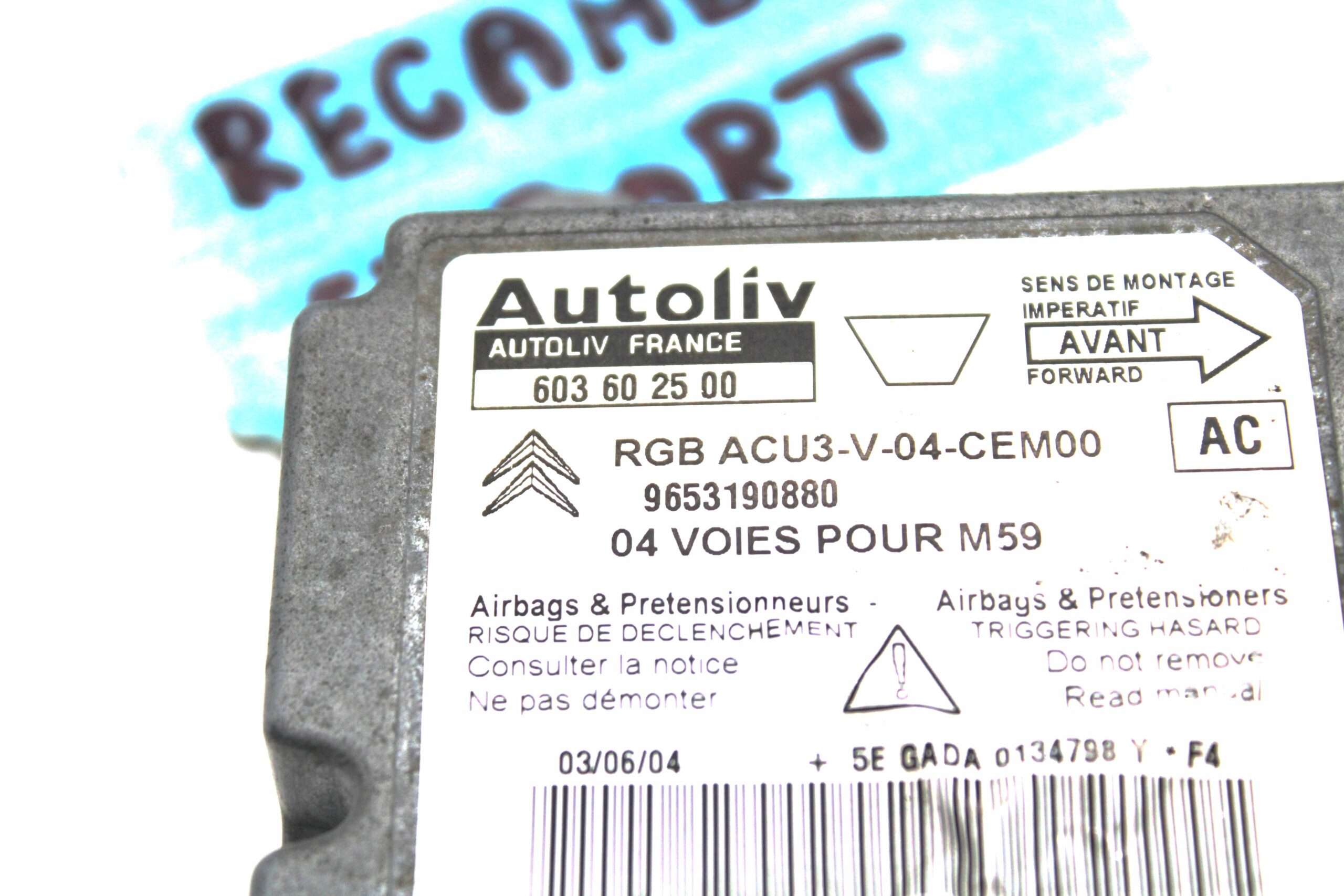 Centralita de Airbag Peugeot Partner AC - foto 2