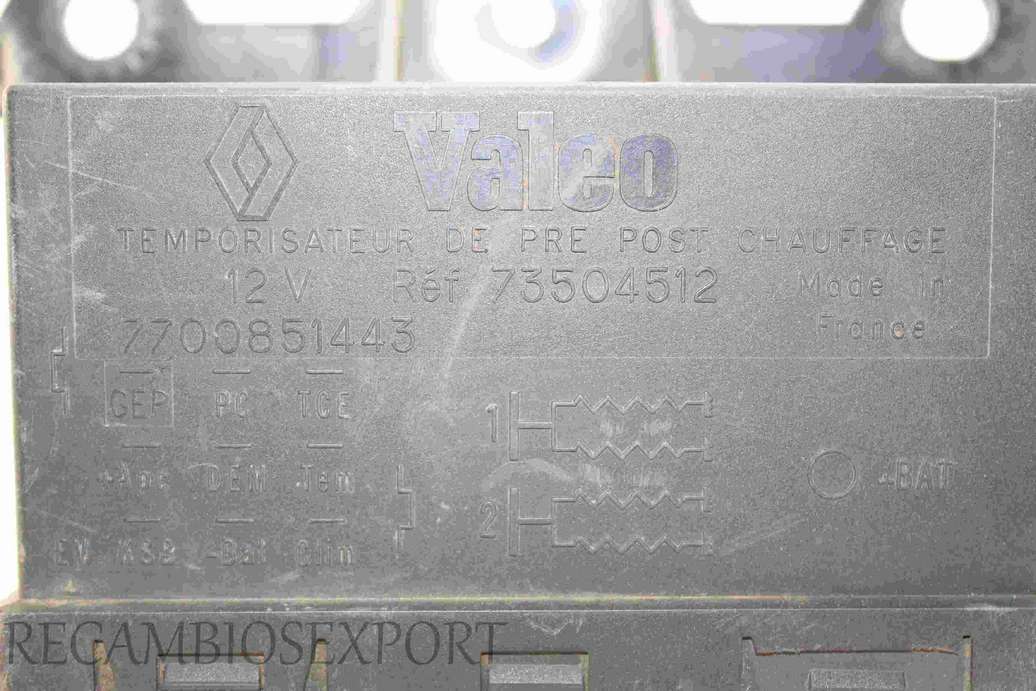 Rele de precaletamiento Renault Espace 7700851443 Valeo 73504512 - foto 2