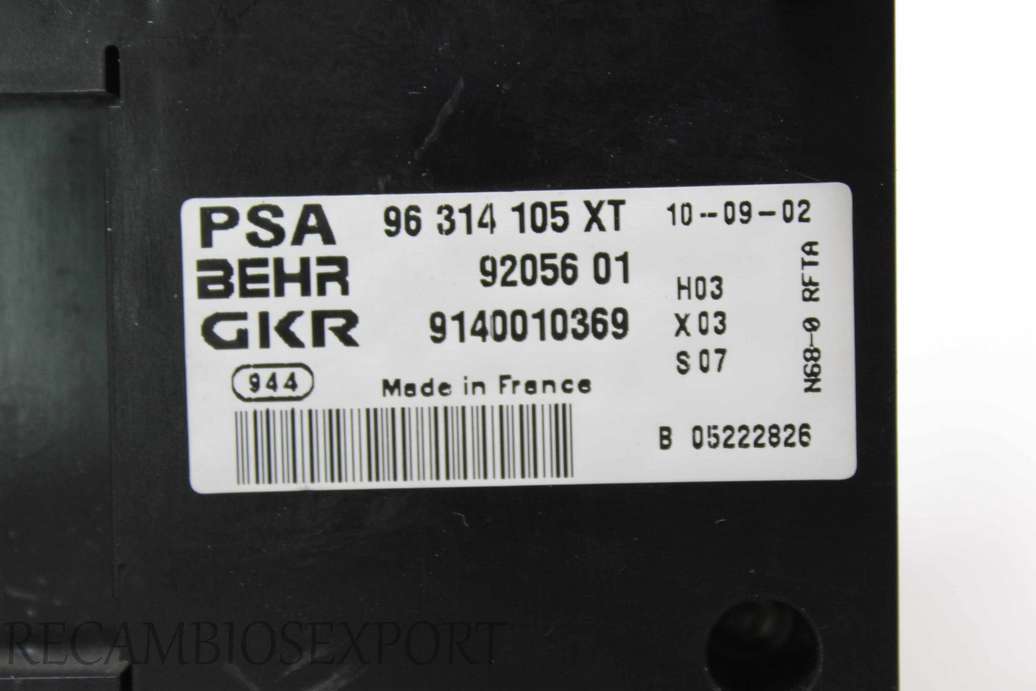 Panel de clima Citroen Xsara Peugeot 307 96314105XT 96 314 105 XT Behr 9205601 GKR 9140010369 - foto 2