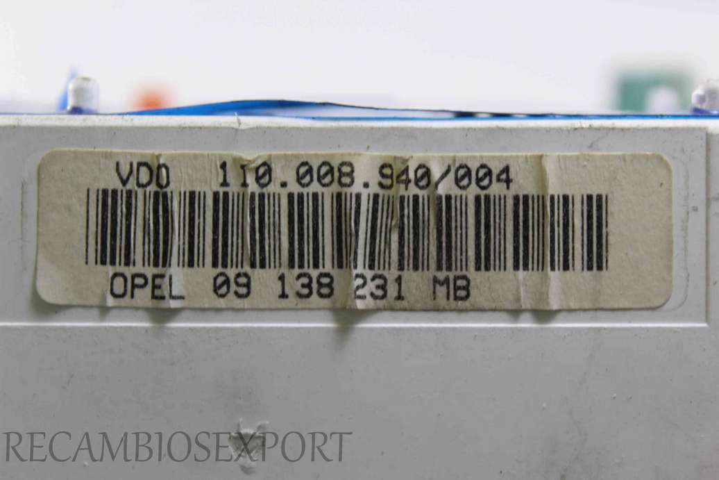 Cuadro de instrumentos Opel Vectra 09138231MB 09 138 231 MB 09138231 MB VDO 110008940004 110.008.940/004 - foto 3