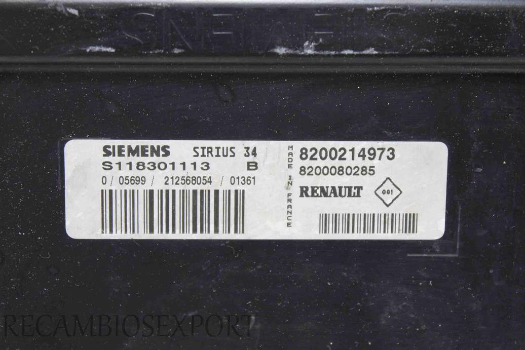 Centralita del motor Renault Scenic Clio 8200214973 8200080285 Siemens S118301113B S118301113 B - foto 2