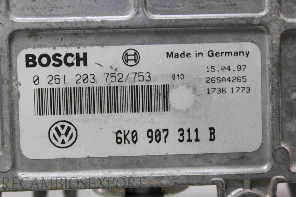 Centralita del motor VW Polo Caddy Seat Ibiza Cordoba 6K0907311B 6K0 907 311 B Bosch 0261203752/753 0 261 203 752 - foto 2