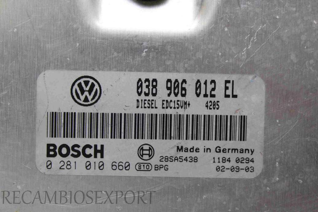 Centralita del motor VW Polo 038906012EL 038 906 012 EL Bosch 0281010660 0 281 010 660 - foto 2