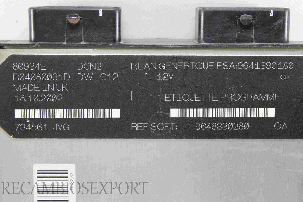 Centralita del motor Citroen Xsara 9648330280 9641390180 R04080031D - foto 2