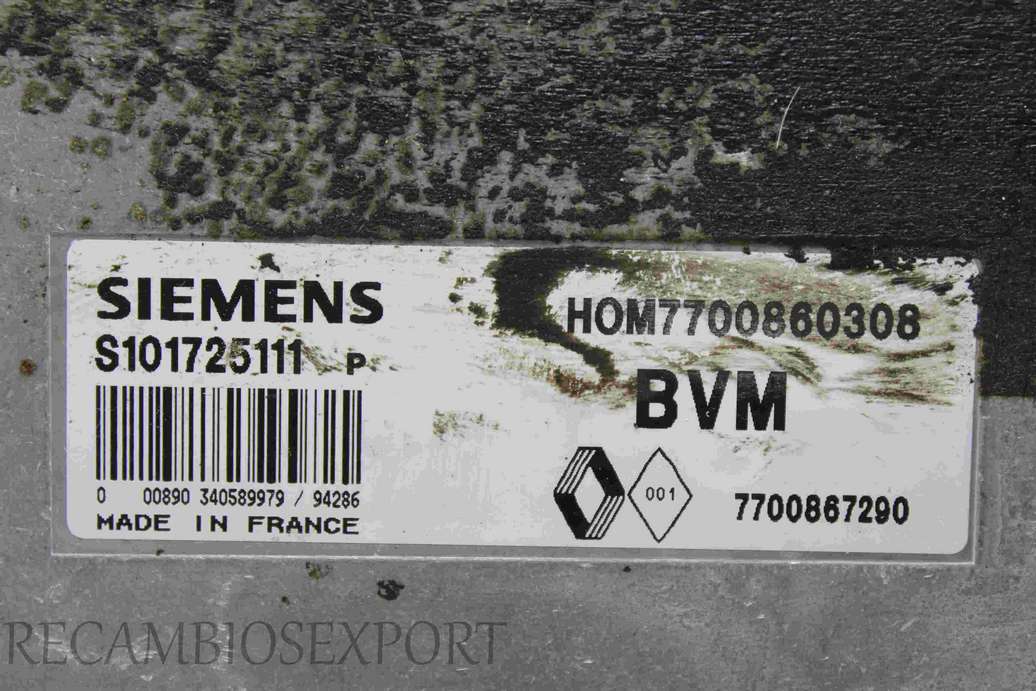 Centralita del motor Renault Laguna 7700867290 HOM7700860308 Siemens S101725111p - foto 2