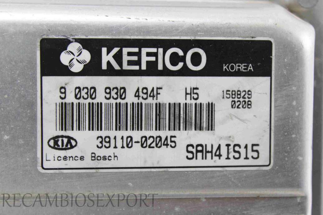 Centralita del motor Kia Picanto 3911002045 39110-02045 9030930494F 9030930494FH5 9 030 930 494F H5 Kefico SAH4IS15 - foto 2