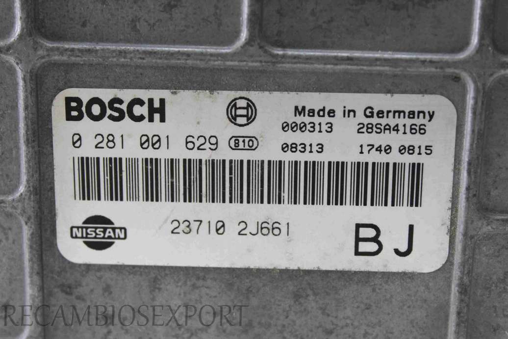 Centralita del motor Nissan Almera 237102J661 23710 2J661 BOSCH 0281001629 0 281 001 629 - foto 2