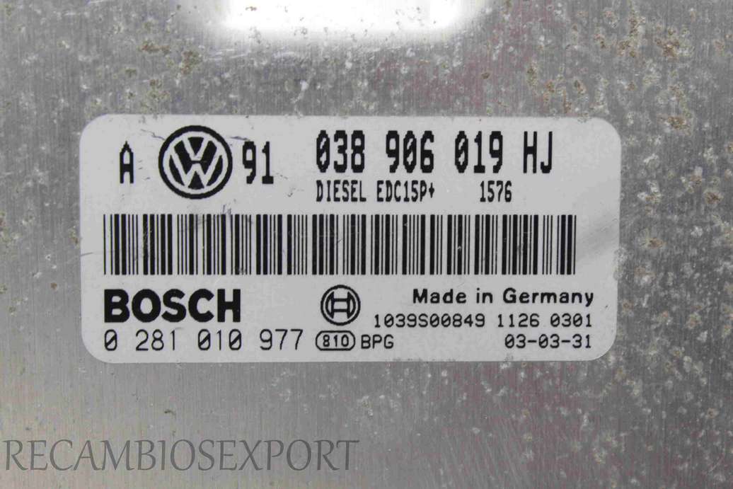 Centralita del motor VW Golf 4 Bora Audi A3 038906019HJ 038 906 019 HJ Bosch 0281010977 0 281 010 977 - foto 2