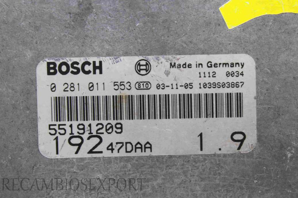 Centralita del motor Fiat Stilo 55191209 Bosch 0281011553 0 281 011 553 19247DAA - foto 2