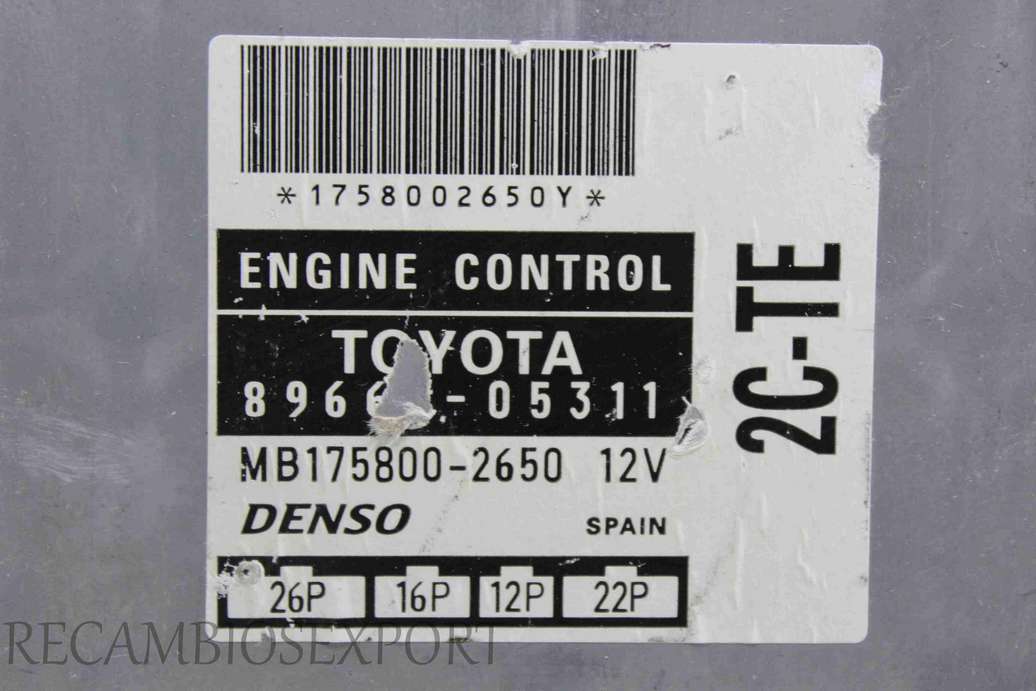 Centralita del motor Toyota Avensis 8966105311 89661-05311 Denso MB1758002650 MB175800-2650 - foto 2