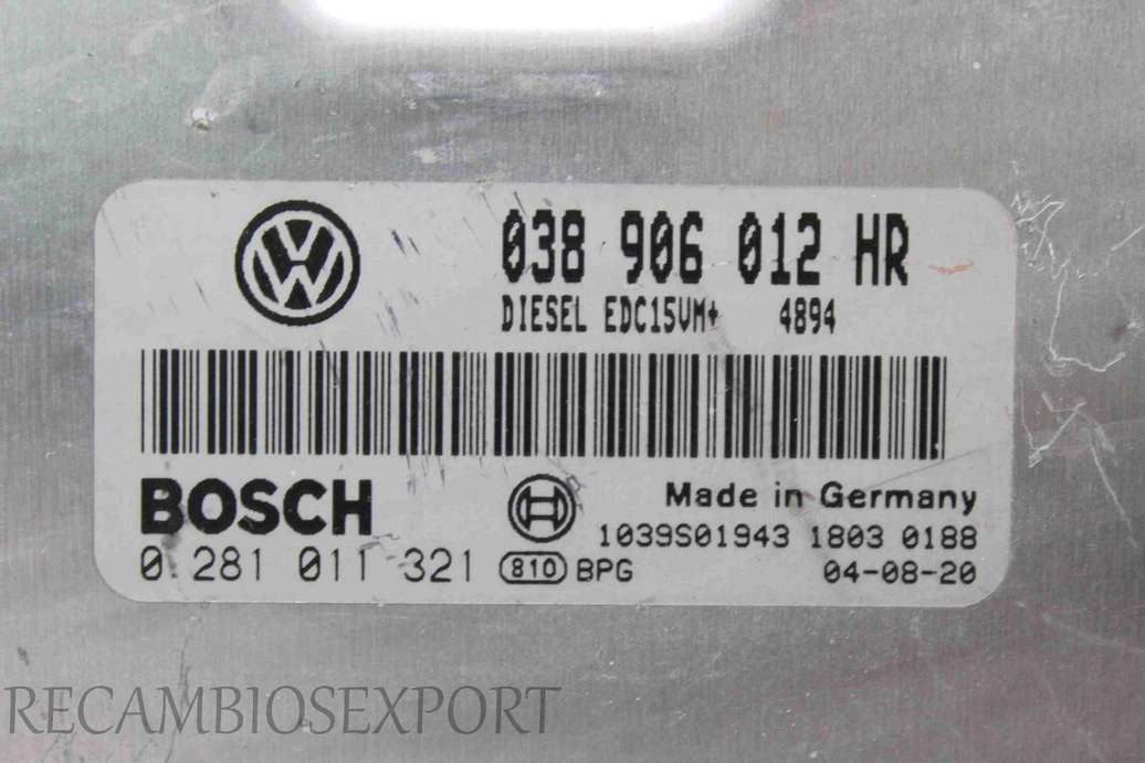Centralita del motor Skoda Fabia 038906012HR 038 906 012 HR Bosch 0281011321 0 281 011 321 - foto 2